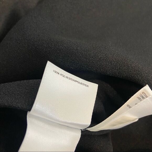 Anne Klein- Black Silk 3/4 Sleeve Collared Blouse - Picture 5 of 7